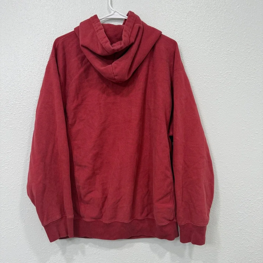 Gap Factory Store Mens Red Embroidered Logo Pullover Hoodie Sweatshirt Medium